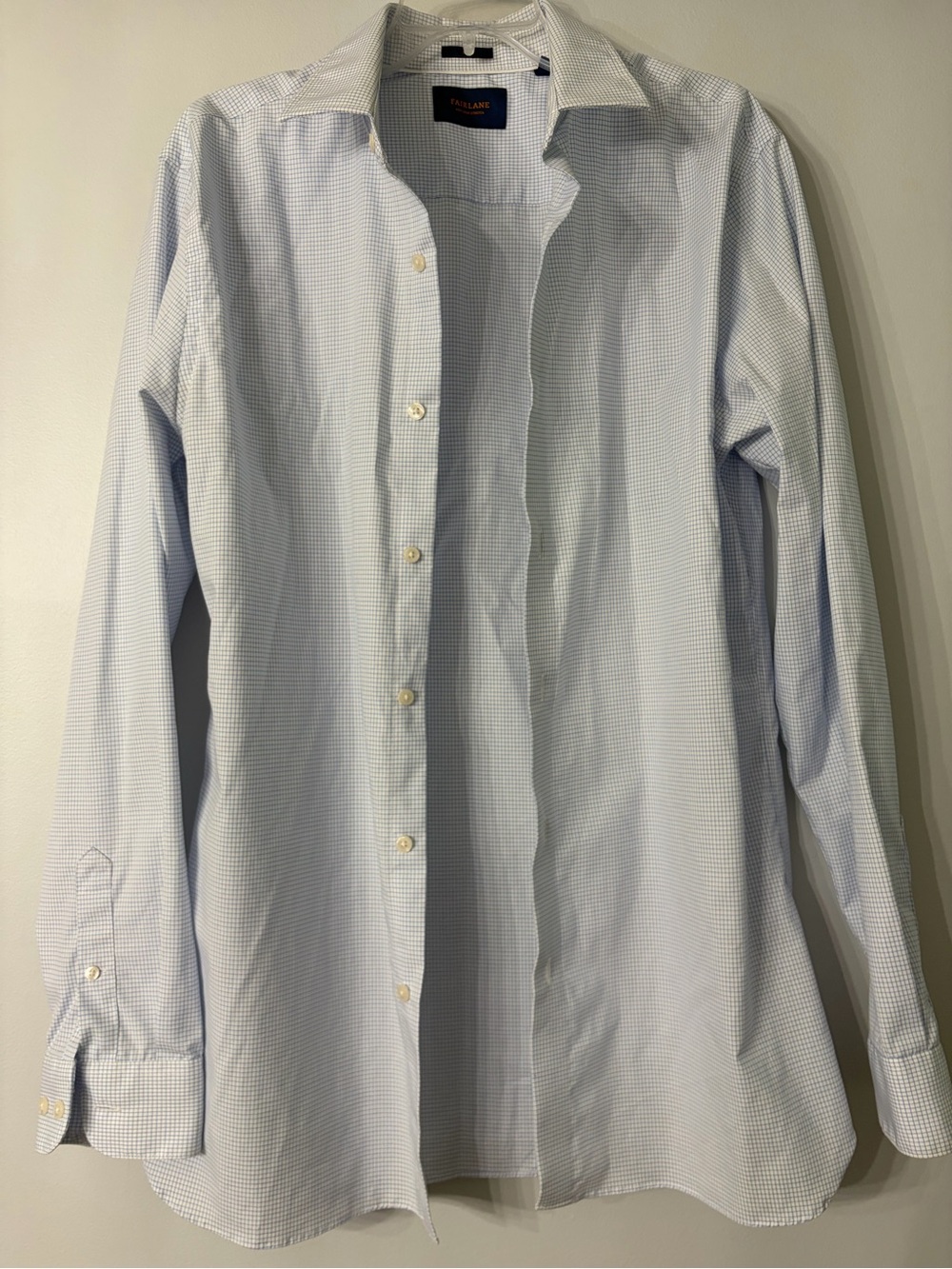 Tailored Light Blue Micro-Check Dress Shirt by Fairlane